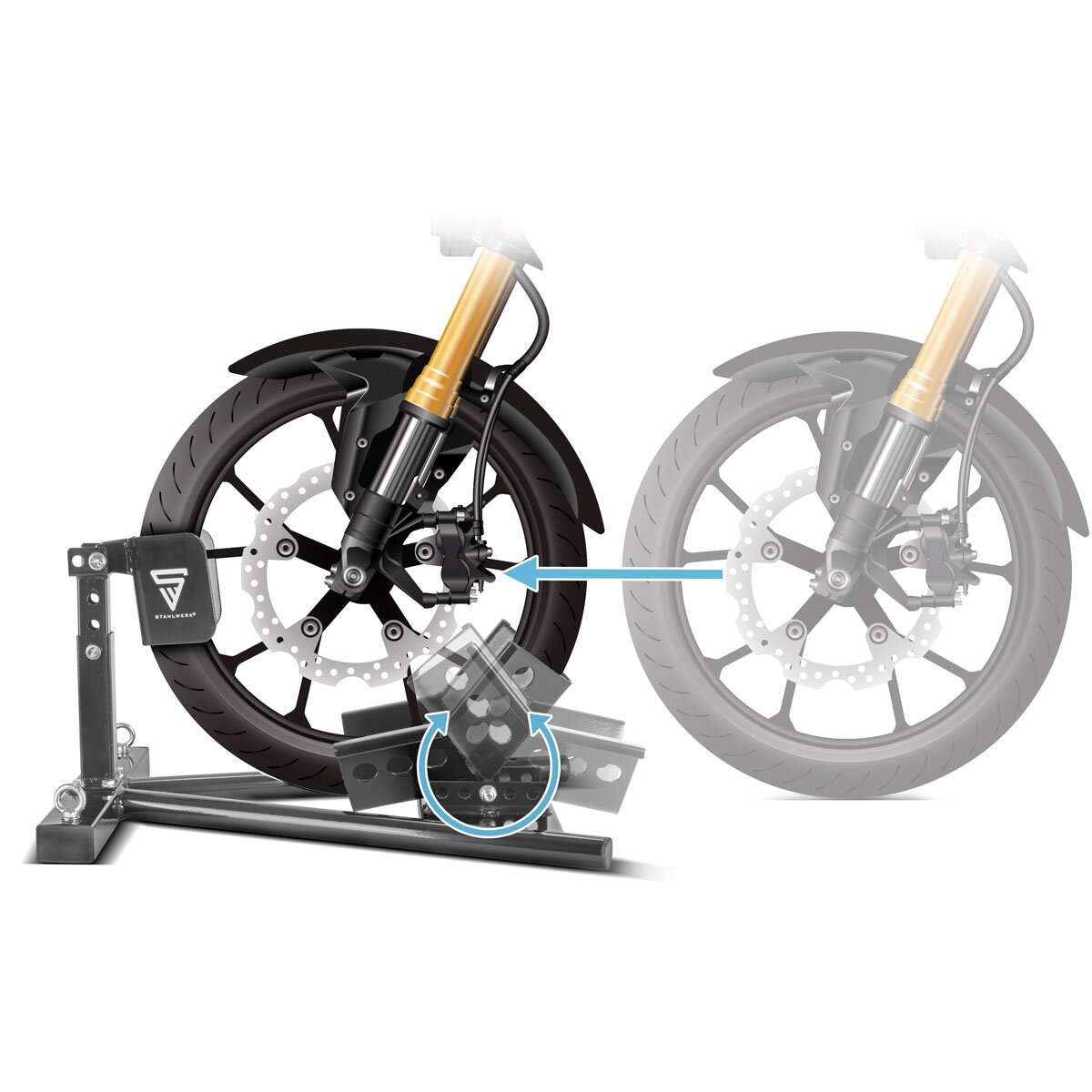 STAHLWERK motorcycle assembly stand Transport stand Motorcycle stand M ...