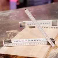 STAHLWERK Tommestok 3 meter præcis tommestok i træ | metermål | målebånd | tommestok med letlæselige metriske cifre