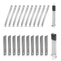 STAHLWERK Juego de 4 cuchillos con cuchillas de recambio Cuchillo profesional | cuchillo para alfombras | cuchillo de seguridad | cuchillo para paquetes | cúter para cajas