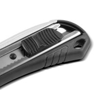 STAHLWERK Coltello da taglio Premium PCM-182 ST set di 3 con lame a scatto da 18 mm Taglierina professionale | coltello per tappeti | coltello di sicurezza | coltello per pacchi