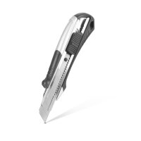 STAHLWERK Coltello da taglio Premium PCM-182 ST set di 3 con lame a scatto da 18 mm Taglierina professionale | coltello per tappeti | coltello di sicurezza | coltello per pacchi