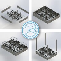 B-Ware: STAHLWERK 3D Schwei&szlig;tisch WT-100 3D ST mit 1.000 kg Tragkraft, D16 Lochsystem und 6 mm Arbeitsplatte 100 x 80 cm, Montagetisch DIY-Bausatz zum Selbstschwei&szlig;en aus Carbonstahl mit nivellierbaren F&uuml;&szlig;en
