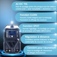 STAHLWERK Poste &agrave; souder AC/DC TIG 200 ST Digital | Poste &agrave; souder combin&eacute; | Fonction spot | Installation de soudage combin&eacute;e | Inverter TIG MMA adapt&eacute; &agrave; laluminium de 200 A avec fonction Clean int&eacute;gr&eacute;e