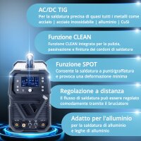 STAHLWERK AC/DC TIG 200 ST Digital | Unit&agrave; di saldatura combinata | Funzione spot | Sistema di saldatura combinata | Inverter TIG MMA compatibile con lalluminio da 200 A con funzione clean integrata