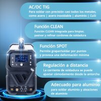 STAHLWERK AC/DC TIG 200 ST Digital | Soldadora combinada | Funci&oacute;n por puntos | Sistema de soldadura combinada | Inversor TIG MMA compatible con aluminio de 200 A con funci&oacute;n de limpieza integrada