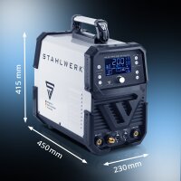 STAHLWERK AC/DC TIG 200 ST Digital | Unit&agrave; di saldatura combinata | Funzione spot | Sistema di saldatura combinata | Inverter TIG MMA compatibile con lalluminio da 200 A con funzione clean integrata