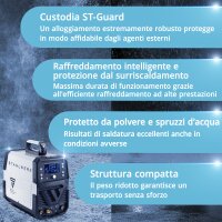 STAHLWERK AC/DC TIG 200 ST Saldatrice digitale completamente attrezzata | saldatrice combinata | sistema di saldatura combinata | inverter TIG MMA compatibile con lalluminio con 200 A e funzione