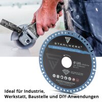 STAHLWERK diamond multi cutting disc set of 2 125 x 22.23 mm | steel, porcelain, marble, PVC | high cutting precision & long service life