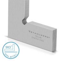 STAHLWERK Angolo piatto 90° 50 x 40 mm DIN 875/1 Angolo di controllo / angolo di montaggio / angolo di arresto / angolo di precisione in acciaio inox