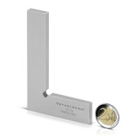 STAHLWERK Ángulo plano 90° 75 x 50 mm DIN 875/1 Ángulo de control / ángulo de instalador / ángulo de tope / ángulo de precisión de acero inoxidable