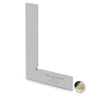 STAHLWERK Ángulo plano 90° 150 x 100 mm DIN 875/1 Ángulo de control / Ángulo de cerrajería / Ángulo de tope / Ángulo de precisión de acero inoxidable