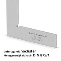 STAHLWERK Kątownik płaski 90° 200 x 130 mm DIN 875/1...