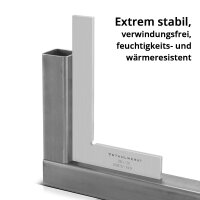 STAHLWERK Ángulo plano 90° 200 x 130 mm DIN 875/1 Ángulo de control / ángulo de instalador / ángulo de tope / ángulo de precisión de acero inoxidable