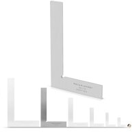 STAHLWERK Ángulo plano 90° 200 x 130 mm DIN 875/1 Ángulo de control / ángulo de instalador / ángulo de tope / ángulo de precisión de acero inoxidable