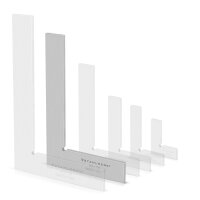 STAHLWERK Ángulo plano 90° 200 x 130 mm DIN 875/1 Ángulo de control / ángulo de instalador / ángulo de tope / ángulo de precisión de acero inoxidable