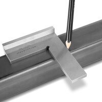 STAHLWERK Ángulo de tope 90° 50 x 40 mm DIN 875/1 Ángulo de montador / tope de ángulo / ángulo de precisión de acero inoxidable