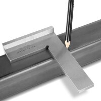 STAHLWERK Ángulo de tope 90° 150 x 100 mm DIN 875/1 Ángulo de montador / tope de ángulo / ángulo de precisión de acero inoxidable