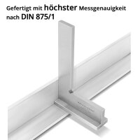 STAHLWERK Ángulo de tope 90° 150 x 100 mm DIN 875/1 Ángulo de montador / tope de ángulo / ángulo de precisión de acero inoxidable