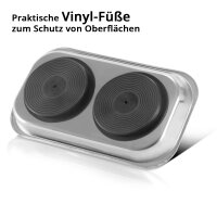 STAHLWERK MS-28 ST magnetisk bakke sæt med 3 stk. 237 x 136 x 28 mm Magnetisk skive | skruebakke | magnetisk bakke | magnetisk hylde | magnetisk bakke af rustfrit stål med stærk klæbeevne til skruer,