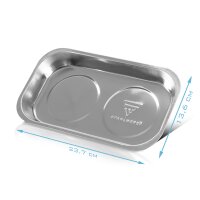 STAHLWERK MS-28 ST magnetisk bakke sæt med 3 stk. 237 x 136 x 28 mm Magnetisk skive | skruebakke | magnetisk bakke | magnetisk hylde | magnetisk bakke af rustfrit stål med stærk klæbeevne til skruer,