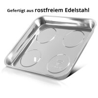 STAHLWERK Bandeja magnética MS-30 ST 270 x 292 x 30 mm Disco magnético | bandeja para tornillos | bandeja magnética | estante magnético | bandeja magnética de acero inoxidable con fuerte fuerza
