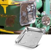 STAHLWERK Bandeja magnética MS-30 ST 270 x 292 x 30 mm Disco magnético | bandeja para tornillos | bandeja magnética | estante magnético | bandeja magnética de acero inoxidable con fuerte fuerza