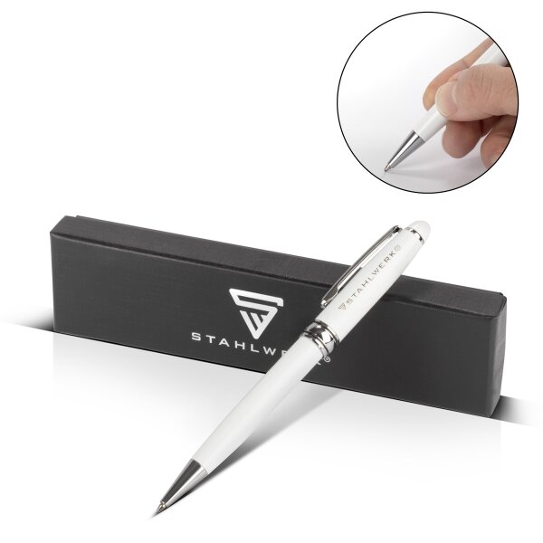 STAHLWERK biros met gravure Premium biros | pen | schrijfinstrument met clip en elegante geschenkverpakking
