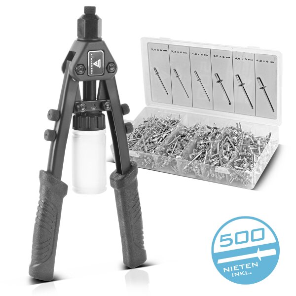 STAHLWERK Juego de alicates para remachar HNZ-280 ST alicates para remachar | alicates para remachar de palanca | alicates para remachar | alicates para remachar tuercas | pistola para remachar |