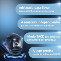 STAHLWERK Casco de soldador autom&aacute;tico BULLET casco de soldador 3 en 1 | pantalla de soldador | m&aacute;scara de soldador con color real reproducci&oacute;n del color real, oscurecimiento autom&aacute;tico DIN 4 a DIN 13