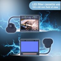 STAHLWERK Automatyczna przylbica spawalnicza BULLET 3 w 1 przylbica spawalnicza | tarcza spawalnicza | maska spawalnicza z wiernym odwzorowaniem kolor&oacute;w, automatycznym przyciemnianiem DIN 4 do DIN 13