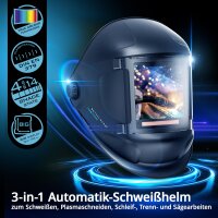 STAHLWERK Automatik-Schwei&szlig;helm TITAN 3-in-1 Schwei&szlig;erhelm | Schwei&szlig;ermaske mit True-Colour-Echtfarbwiedergabe, Jobspeicher, automatischer Abdunkelung DIN 4 bis DIN 14 und Optischer Klasse 1/1/1/1