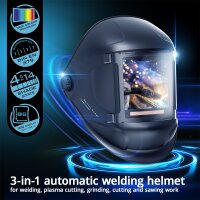 STAHLWERK Automatyczna przylbica spawalnicza TITAN 3 w 1 przylbica spawalnicza | maska spawalnicza z wiernym odwzorowaniem kolor&oacute;w, pamiecia zadan, automatycznym przyciemnianiem DIN 4 do DIN 14 i