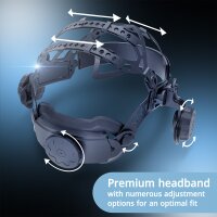 STAHLWERK automatisk svejsehjelm RAPTOR 3-i-1 svejsemaske med LED-lys, &aelig;gte farvegengivelse, jobhukommelse, automatisk m&oslash;rkl&aelig;gning DIN 4 til DIN 13 og optisk klasse 1/1/1/2