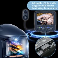 STAHLWERK automatisk svejsehjelm RAPTOR 3-i-1 svejsemaske med LED-lys, &aelig;gte farvegengivelse, jobhukommelse, automatisk m&oslash;rkl&aelig;gning DIN 4 til DIN 13 og optisk klasse 1/1/1/2