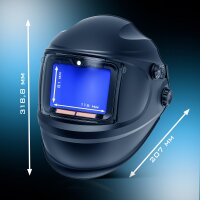 STAHLWERK Casque de soudage automatique RAPTOR 3 en 1 Masque de soudage avec lumi&egrave;re LED, reproduction des couleurs r&eacute;elles True-Colour, m&eacute;moire des t&acirc;ches, obscurcissement automatique