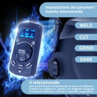 STAHLWERK MASTER 3-in-1 casco automatico per saldatura con telecomando, visiera pieghevole, riproduzione dei colori reali, memoria lavori, oscuramento automatico da DIN 4 a DIN 14 e classe ottica