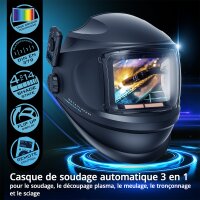 STAHLWERK Casque de soudage automatique MASTER 3-en-1 avec t&eacute;l&eacute;commande, visi&egrave;re rabattable, reproduction des couleurs r&eacute;elles True-Colour, m&eacute;moire des t&acirc;ches, obscurcissement automatique