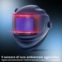 STAHLWERK MASTER 3-in-1 casco automatico per saldatura con telecomando, visiera pieghevole, riproduzione dei colori reali, memoria lavori, oscuramento automatico da DIN 4 a DIN 14 e classe ottica