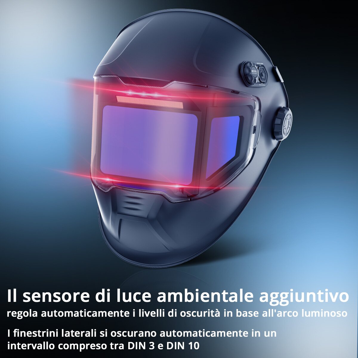 Protezione Viso Maschera Saldatura Automatica - Cappuccio Protezione Con Filtro Oscurante Auto-Darkening Maschera Per Saldare Autoscurante - Foto 2
