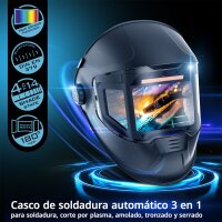 STAHLWERK M&aacute;scara de soldadura autom&aacute;tica SPLIT M&aacute;scara de soldadura 3 en 1 con campo de visi&oacute;n de 180&deg;, pantalla LCD en color, reproducci&oacute;n fiel del color, memoria de trabajos, regulaci&oacute;n autom&aacute;tica