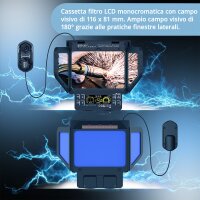 STAHLWERK Casco automatico per saldatura SPLIT Casco per saldatura 3 in 1 con campo visivo di 180&deg;, display a colori LCD, riproduzione dei colori reali, memoria dei lavori, oscuramento automatico da