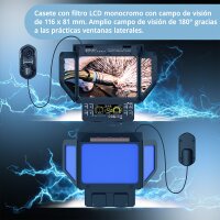 STAHLWERK M&aacute;scara de soldadura autom&aacute;tica SPLIT M&aacute;scara de soldadura 3 en 1 con campo de visi&oacute;n de 180&deg;, pantalla LCD en color, reproducci&oacute;n fiel del color, memoria de trabajos, regulaci&oacute;n autom&aacute;tica
