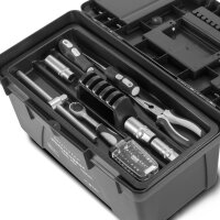 STAHLWERK Værktøjskassesæt med 5 tomme værktøjskasser | værktøjskasse | værktøjskuffert | værktøjsorganisator | 5 i 1 modulsystem med integrerede sortimentskasser