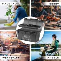 STAHLWERK Værktøjskassesæt med 5 tomme værktøjskasser | værktøjskasse | værktøjskuffert | værktøjsorganisator | 5 i 1 modulsystem med integrerede sortimentskasser