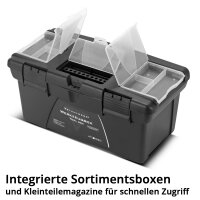 STAHLWERK Værktøjskassesæt med 5 tomme værktøjskasser | værktøjskasse | værktøjskuffert | værktøjsorganisator | 5 i 1 modulsystem med integrerede sortimentskasser