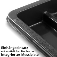 STAHLWERK Værktøjskassesæt med 5 tomme værktøjskasser | værktøjskasse | værktøjskuffert | værktøjsorganisator | 5 i 1 modulsystem med integrerede sortimentskasser