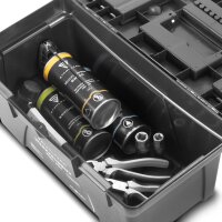 STAHLWERK Værktøjskassesæt med 5 tomme værktøjskasser | værktøjskasse | værktøjskuffert | værktøjsorganisator | 5 i 1 modulsystem med integrerede sortimentskasser