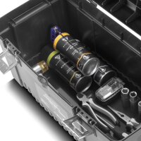 STAHLWERK Værktøjskassesæt med 4 tomme værktøjskasser | værktøjskasse | værktøjskuffert | værktøjskasse | værktøjsorganisator | 4 i 1 modulsystem med integrerede sortimentskasser