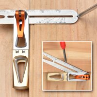 STAHLWERK bevel with stop Angle bevel | combination angle | multi-function angle | carpenters angle | squaring rule | bevel gauge | angle ruler for precise measuring, scribing, marking and drawing