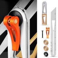 STAHLWERK bevel with stop Angle bevel | combination angle | multi-function angle | carpenters angle | squaring rule | bevel gauge | angle ruler for precise measuring, scribing, marking and drawing